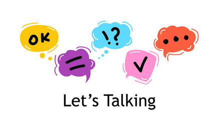 concept lets talking bright color dialog speech vector