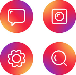 different simple web pictograms collection lineart vector image