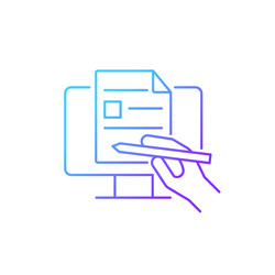 digital writing gradient linear icon vector image