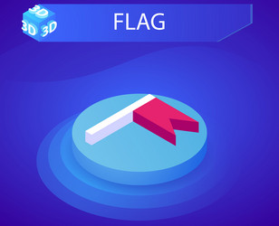 flag isometric design icon web 3d colorful vector image
