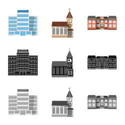 isolated object of building and front symbol vector image