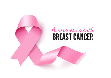 Pink Ribbon Cancer Awareness Banner Vector Image