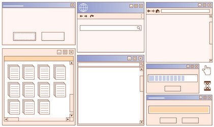 retro style user interface mockup set vector image