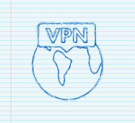 secure vpn connection concept sketch style vector image