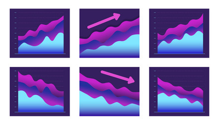 set abstract graph line moving up and down vector image
