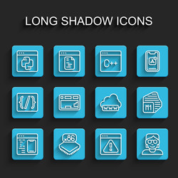 set line software processor with microcircuits vector image