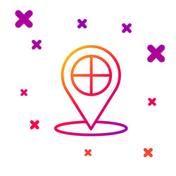 color line map pointer with taxi icon isolated vector image