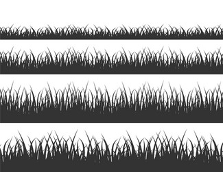 green grass meadow border pattern background vector