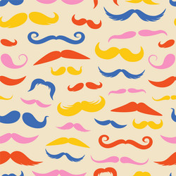 moustache pattern seamless print with different vector image