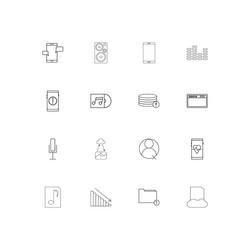 Music linear thin icons set outlined simple vector