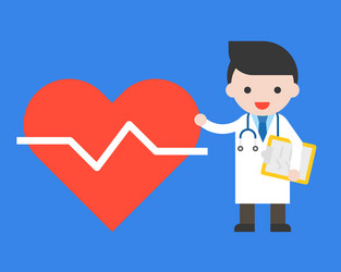 Doctor and big heart icon healthcare concept vector