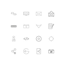 internet technologies linear thin icons set vector image