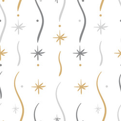 seamless pattern with snowflakes and flowing lines vector image