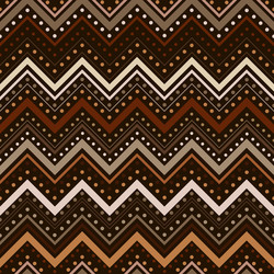 Zig zag pattern with lines and dots in brown tones vector