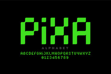 8-bit Pixel Font Retro Game vector image