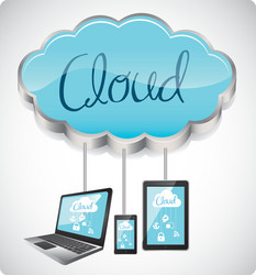 cloud computers and communications technology vector image