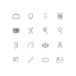 creative process and design linear thin icons set vector image