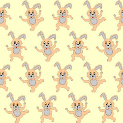 design seamless pattern with cartoon rabbits vector image