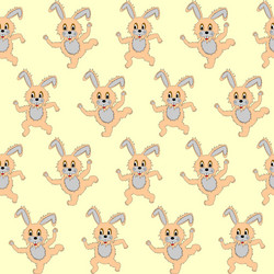 Design seamless pattern with cartoon rabbits vector