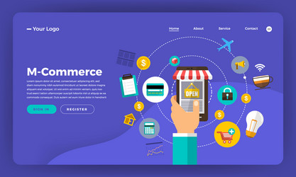 mock-up design website flat concept vector image