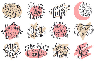 Romantic Valentine Lettering Vector Image