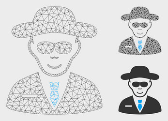 spy mesh wire frame model and triangle vector image