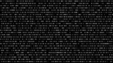 Binary code black and white background vector