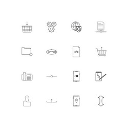 internet technologies simple linear icons set vector image