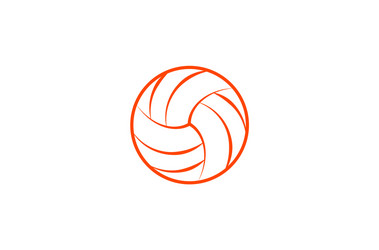 volleyball thin line background vector