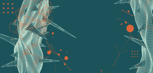 wireframe science background with plexus effect vector image
