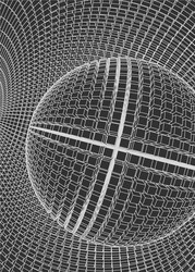 abstract 3d illuminated distorted mesh sphere vector image