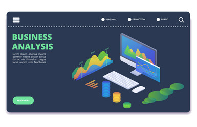 Business statistics charts diagrams vector