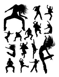 Dynamic Dance Silhouettes Vector Image