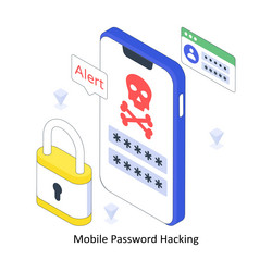mobile password hacking isometric colored vector image