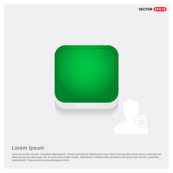 Secure user icon green web button vector