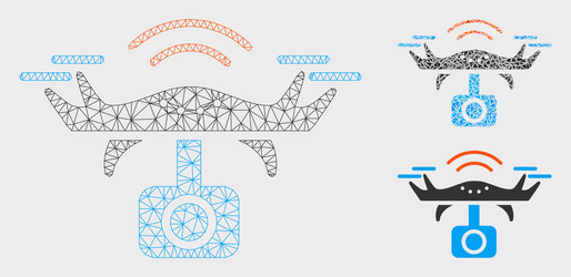 spy drone mesh network model and triangle vector image