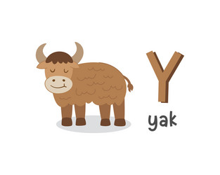 Alphabet letter y and yak vector