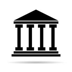 building university architecture shadow icon vector image
