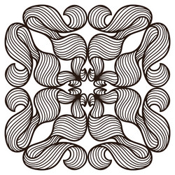 ceramic tile pattern with wave line curls vector image