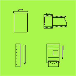design elements simple linear outline icon set vector image