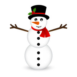 christmas snowman on white background vector