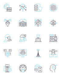 cognitive content linear icons set memory vector image