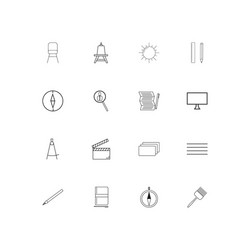 creative process and design linear thin icons set vector image