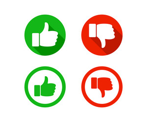 Thumbs Up Down Green Red Vector Images (over 510)