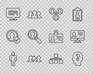 set line user of man head with question mark vector image
