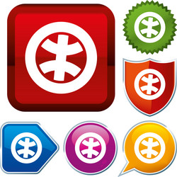 set shiny icon series on buttons planet vector image