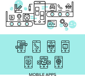 Smartphone App Development Workflow vector image