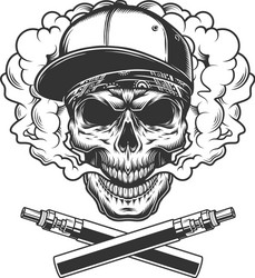 Smoke Skull with Vaporizers Vector Image