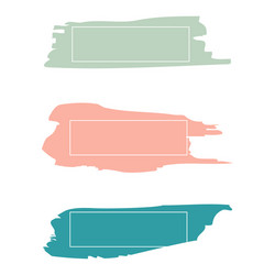 three colored paint strokes with frame and place vector image