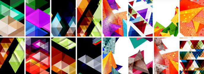 triangles and circles abstract shapes templates vector image